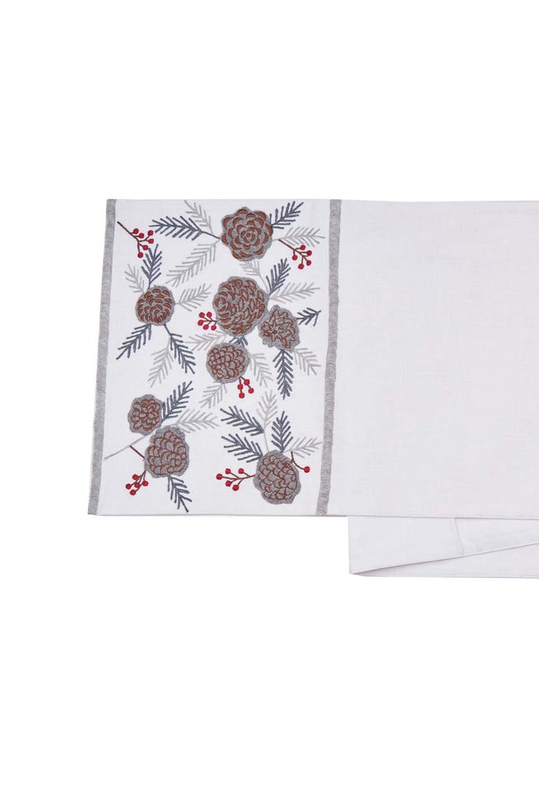 Pinecone & Berries Table Runner, 14" x 72", Alternate, color, Brown