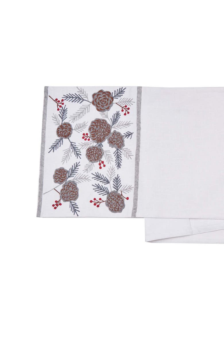 C&F Home Pinecone & Berries Table Runner 14" x 72", Alternate, color, Brown