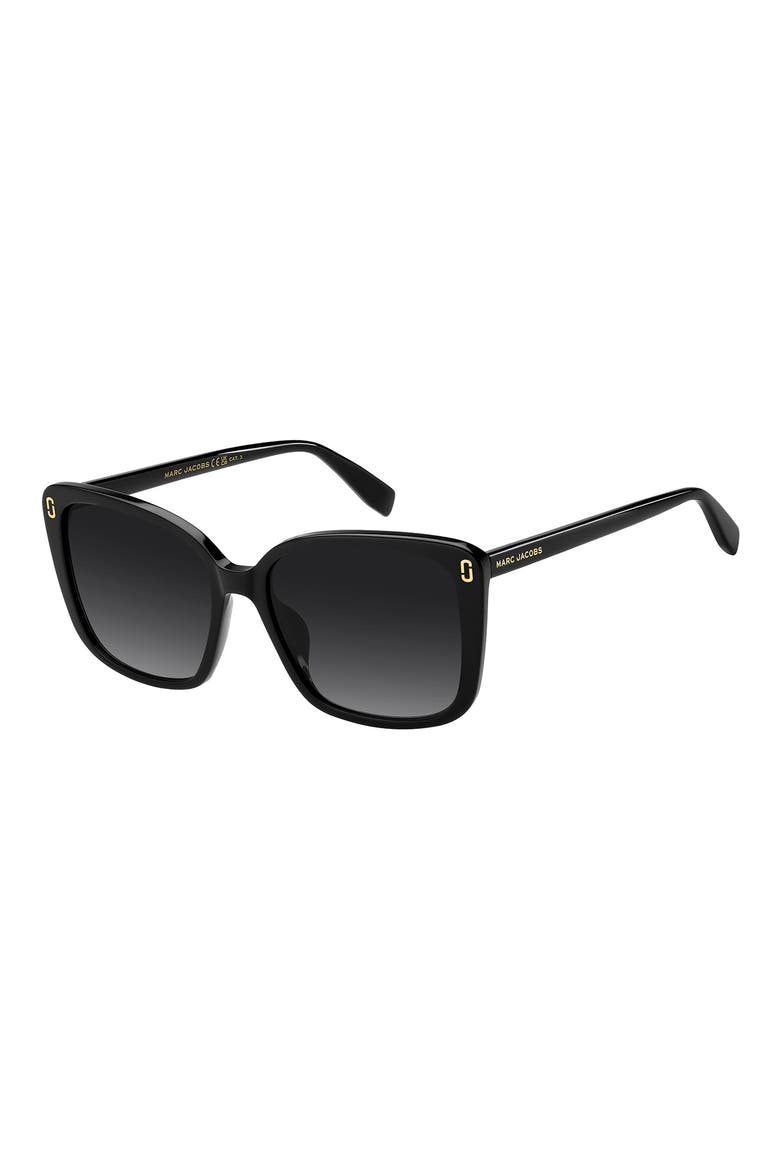56mm Gradient Butterfly Sunglasses, Alternate, color, BLACK/ DARK GREY SF