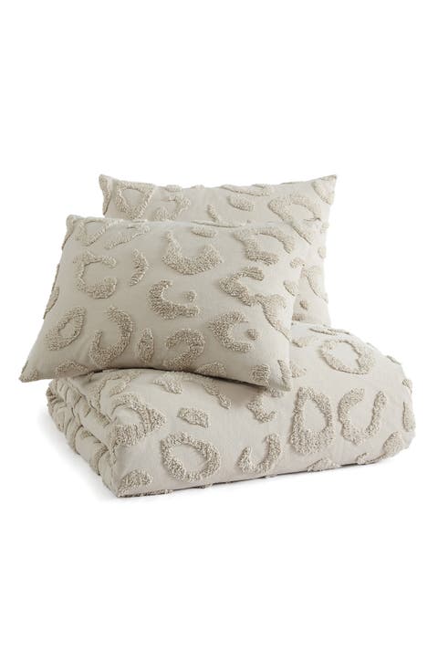Chenille Leopard Duvet Cover & Sham Set