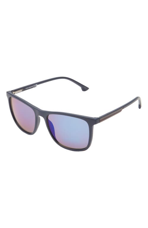 Vince Camuto Mirror Square Sunglasses In Matte Navy