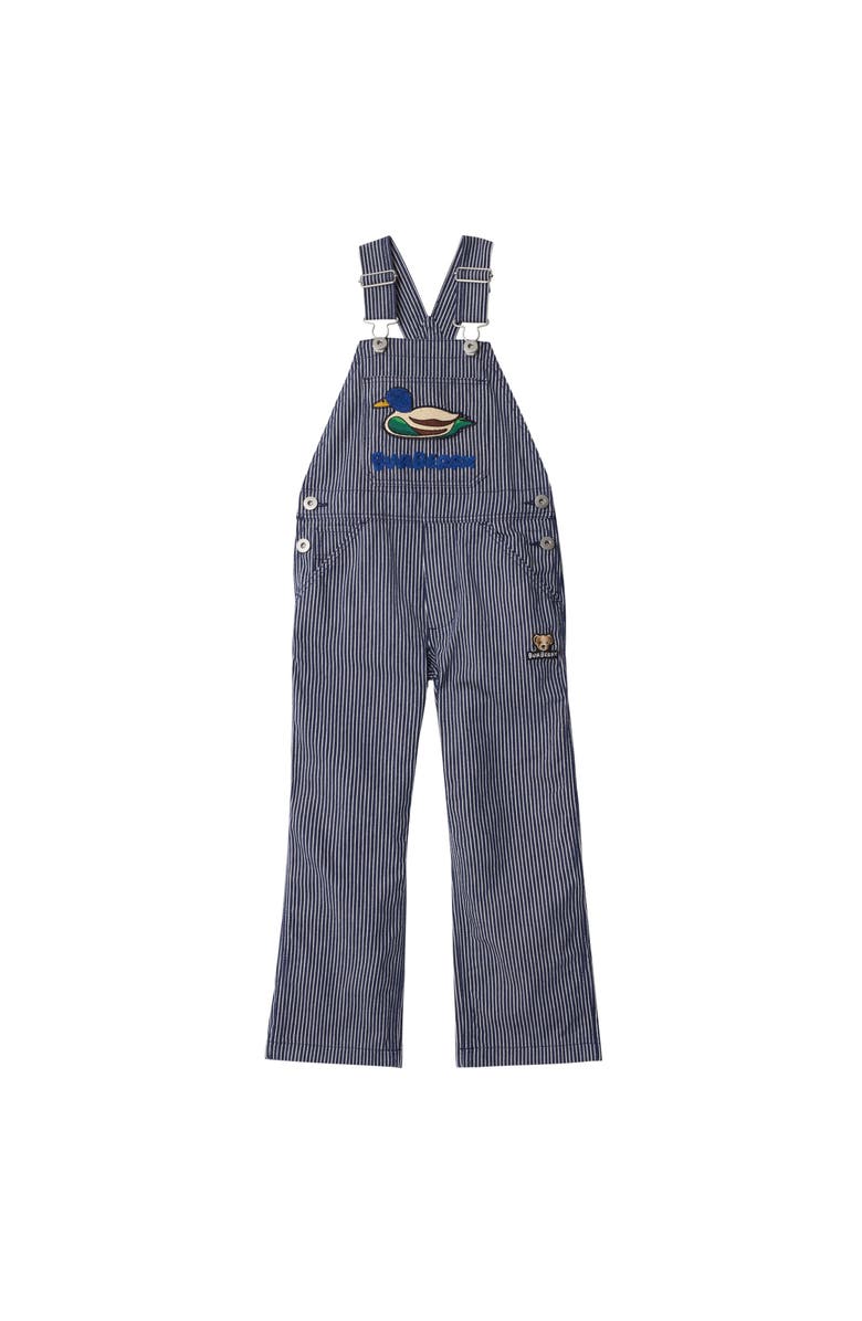 Burberry Striped Denim Dungarees, Main, color, Dark Navy