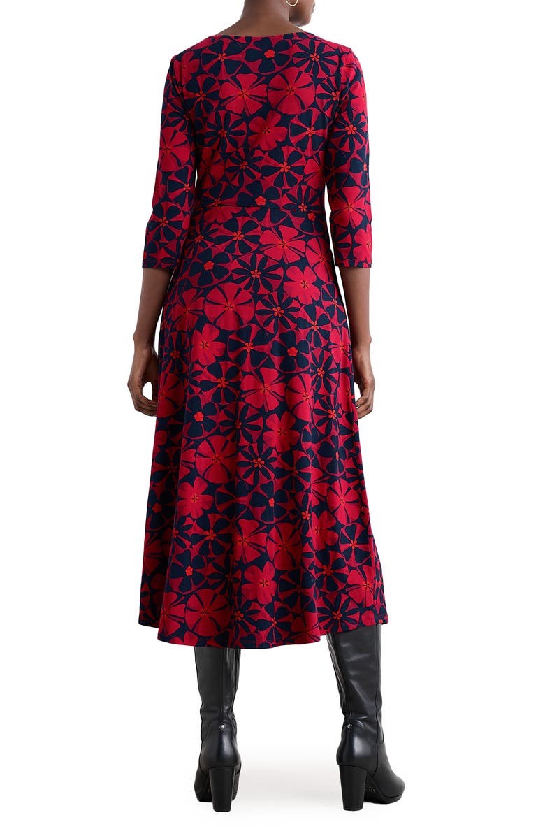 Seasalt Cornwall Veronica Print Stretch Organic Cotton Jersey Midi Dress, Alternate, color, Handicraft Flowers Jam