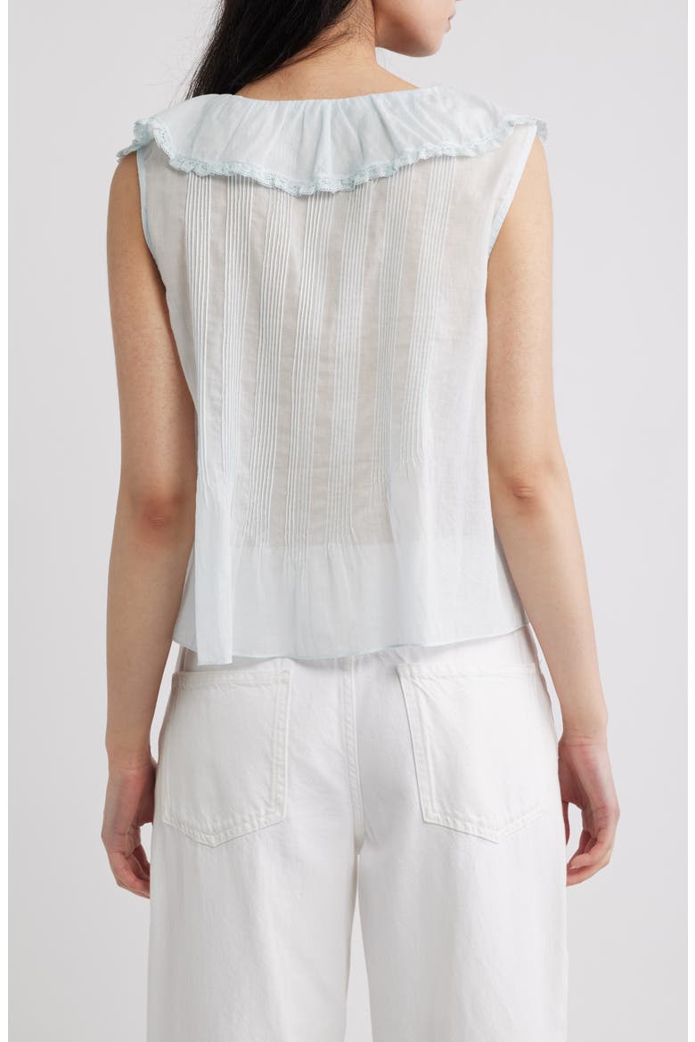 Hilda Pintucked Sleeveless Organic Cotton Top (Nordstrom Exclusive), Alternate, color, ALICE BLUE