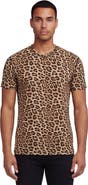 Lords of Harlech Leopard Mens Wool Vneck Tee