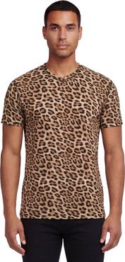 Lords of Harlech Leopard Mens Wool Vneck Tee