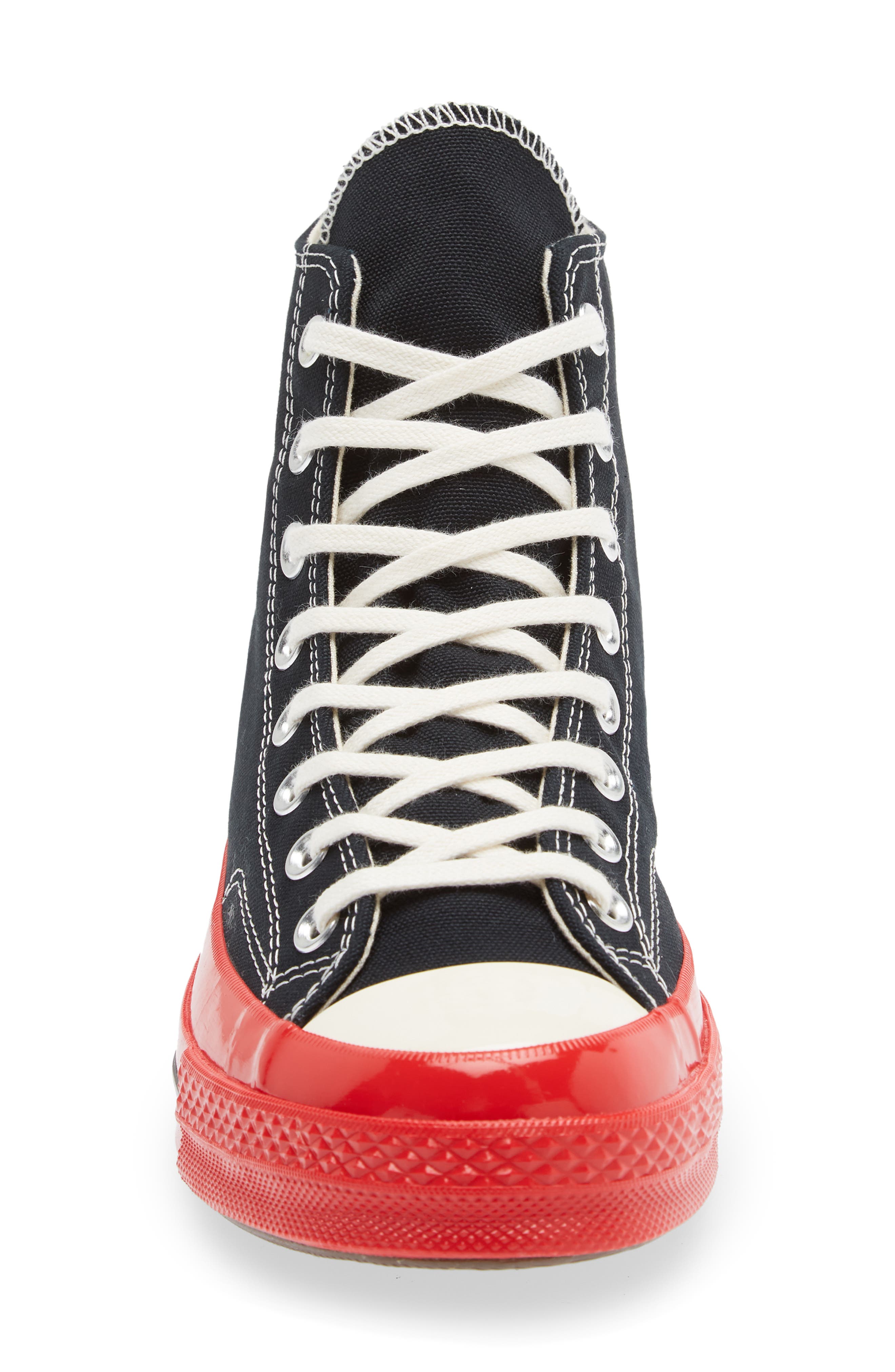 Comme des Garçons PLAY x Converse Chuck Taylor<sup>®</sup> Hidden Heart Red Sole High Top Sneaker, Alternate, color, 