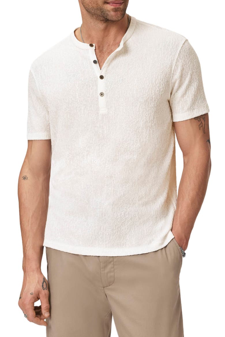 Egon Texture Knit Short Sleeve Henley, Alternate, color, WHITE