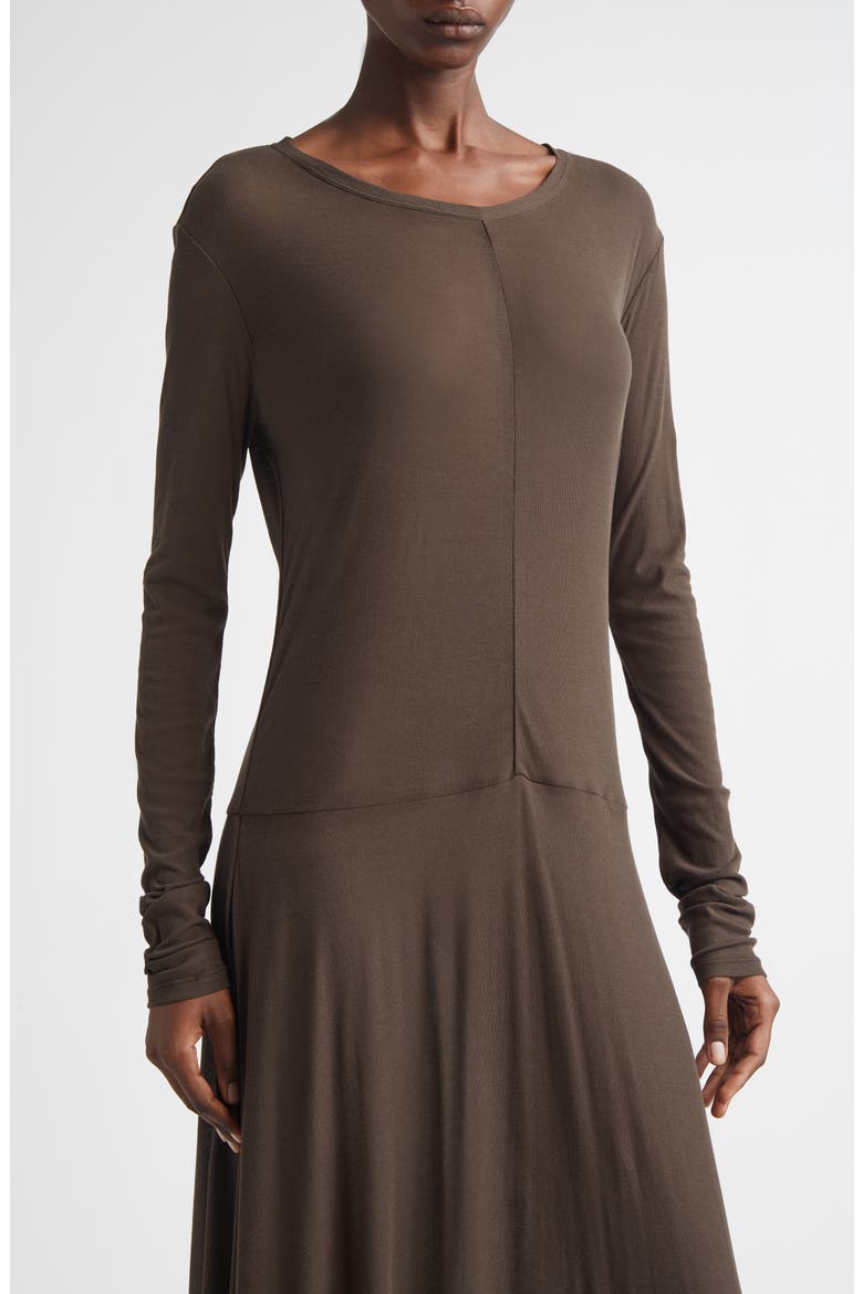 Veil Long Sleeve Cotton Knit Dress, Alternate, color, SHALE