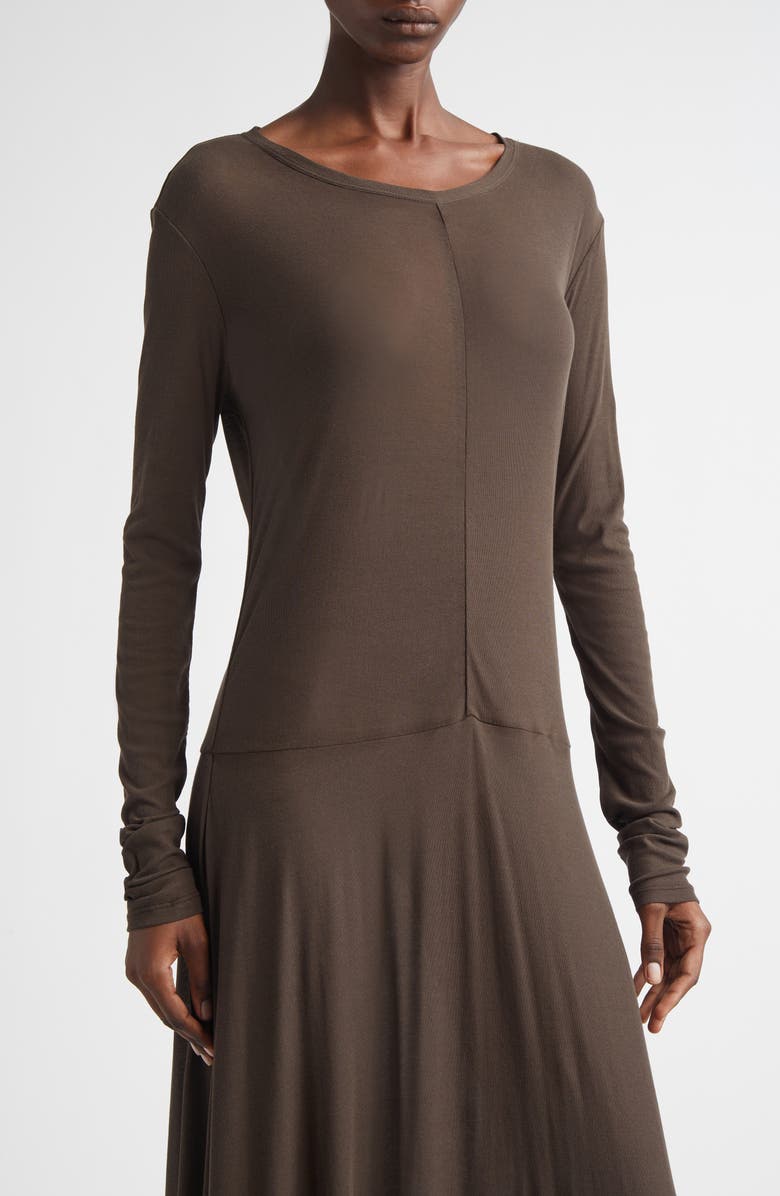 Diotima Veil Long Sleeve Cotton Knit Dress, Alternate, color, Shale