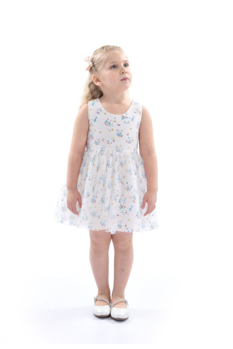 Floral Print Bow Dress, Alternate, color, Blue
