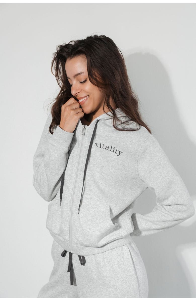 Vitality Cozy Women's Zip, Alternate, color, Stone Marl