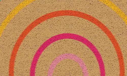 Design Imports Rainbow Bright Coir Doormat In Multi