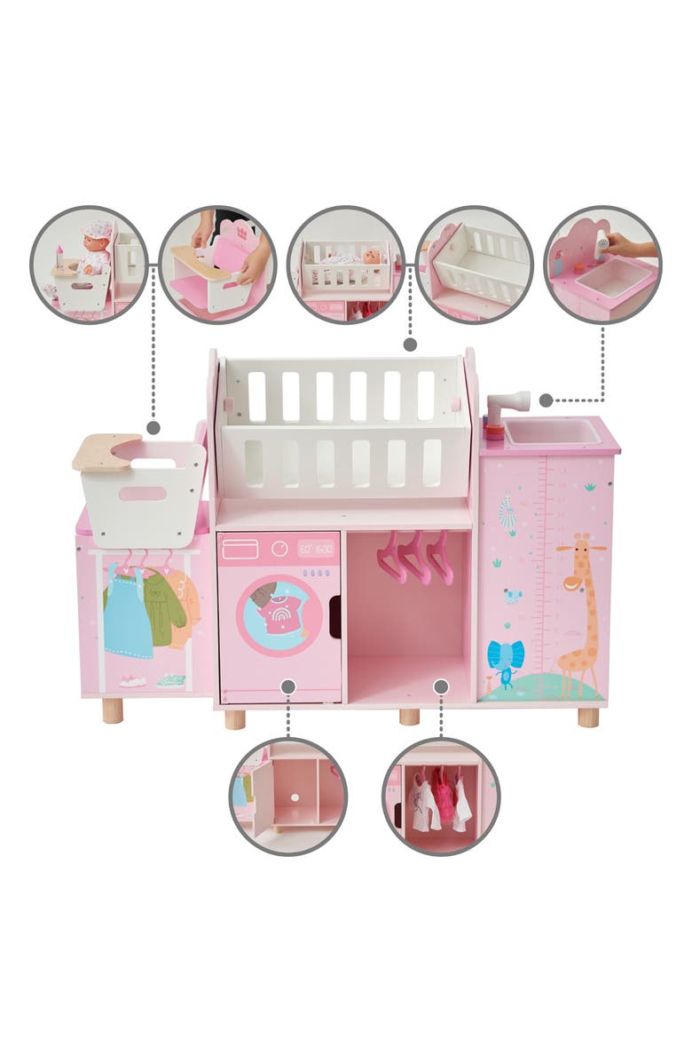 Teamson Kids Olivia's World 6-in-1 Doll Nursery Playset, Alternate, color, Baby Pink
