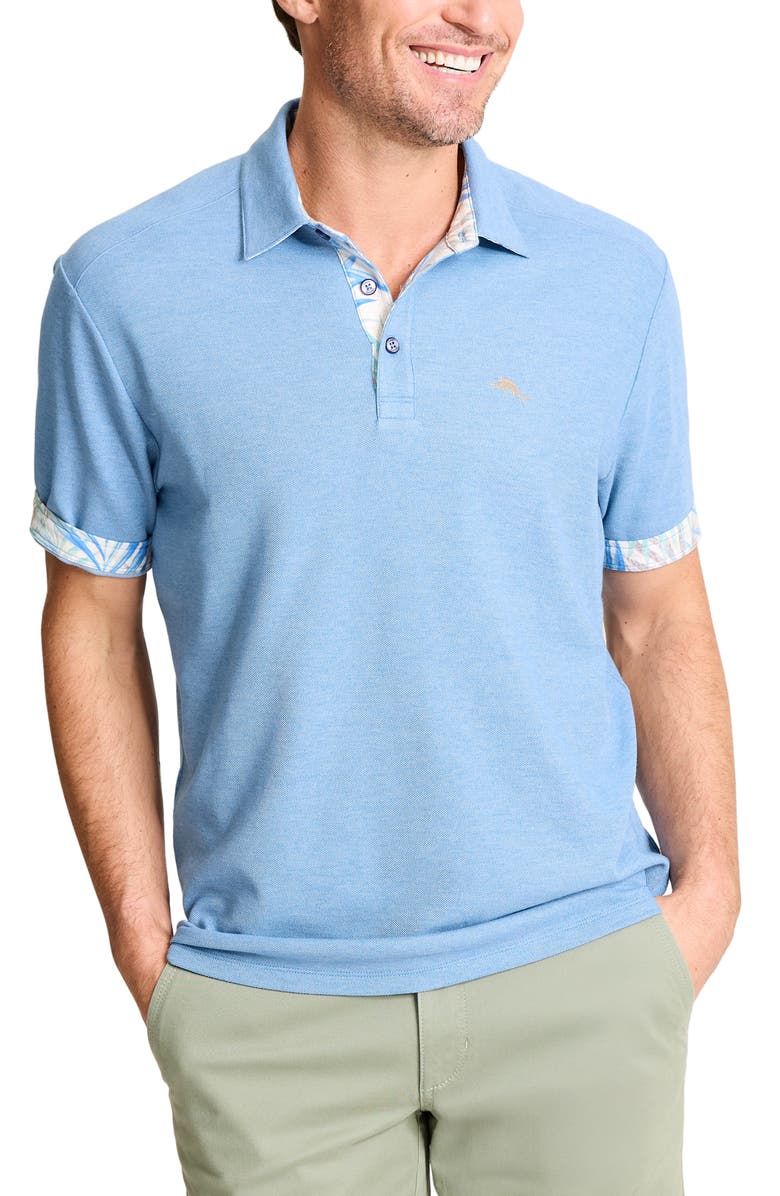 Tommy Bahama Palm Dancer 5 O'Clock IslandZone<sup>®</sup> Piqué Polo, Main, color, Dockside Blue Heather