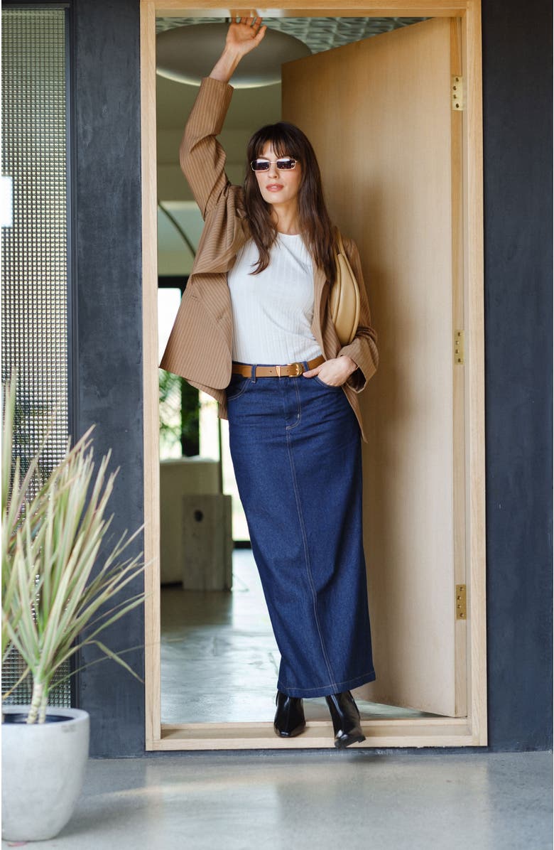 Whimsy + Row Alanis Skirt, Alternate, color, Dark Denim