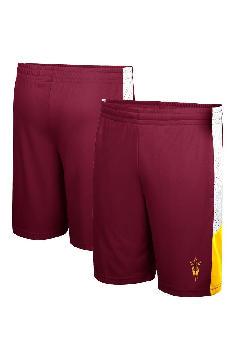 COLOSSEUM Youth Colosseum Maroon Arizona State Sun Devils Very Thorough Colorblock Shorts, Main, color, 