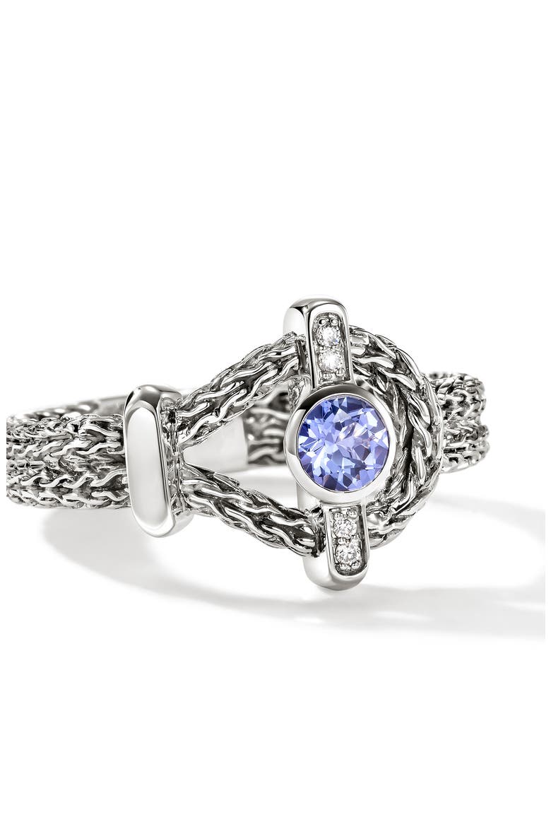 Icon Sterling Silver Tanzanite & Diamond Ring, Alternate, color, SILVER