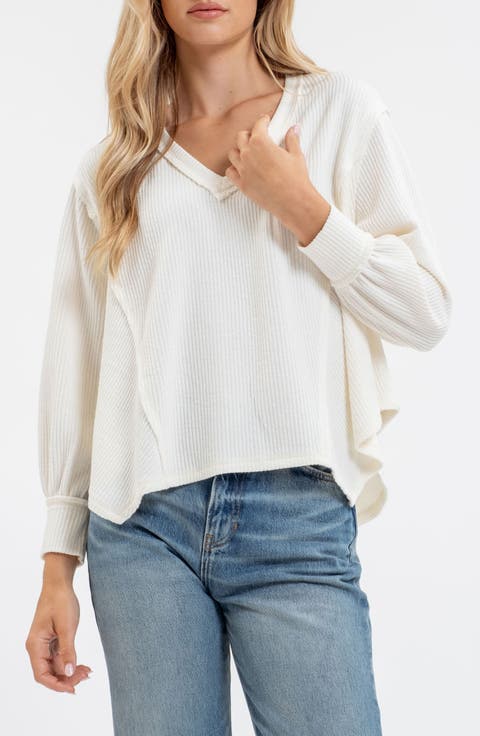 Rib Knit Long Sleeve Top