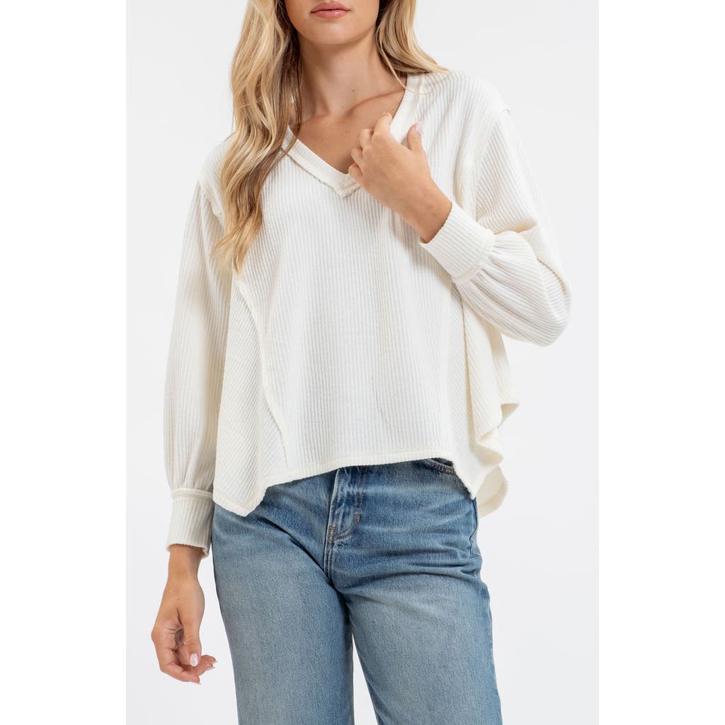 BLU PEPPER BLU PEPPER RIB KNIT LONG SLEEVE TOP