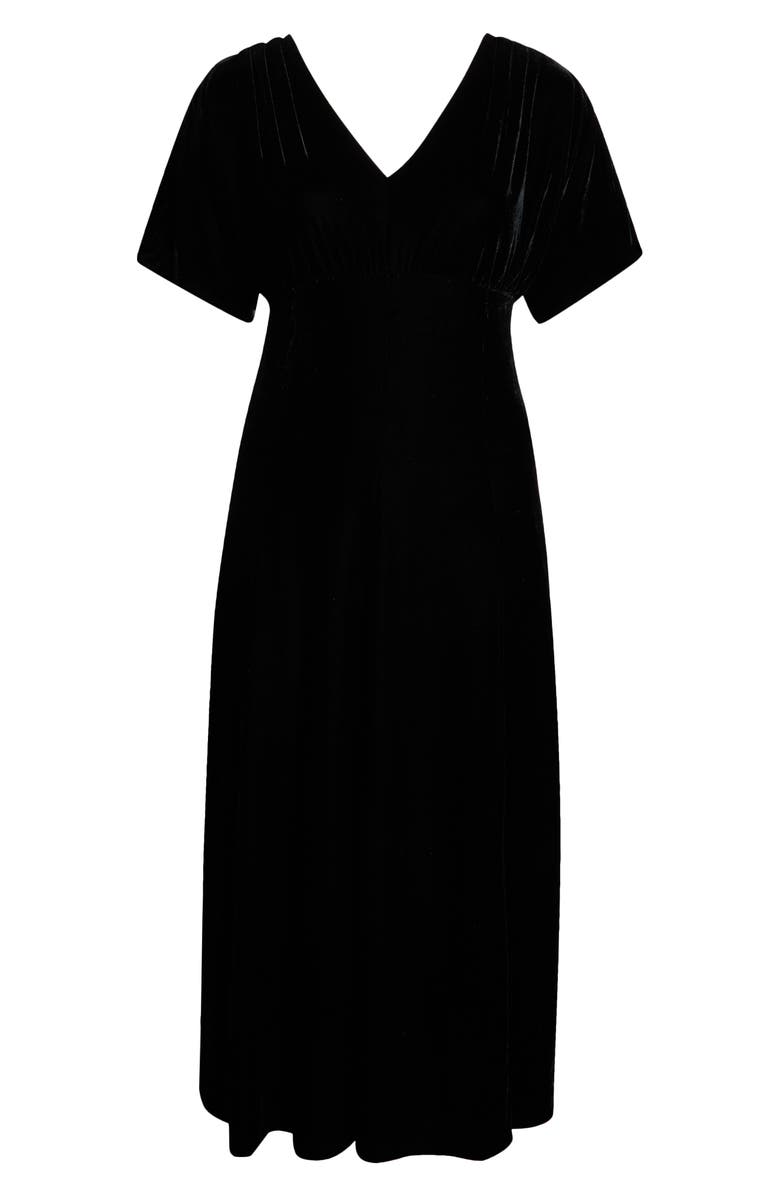 Chelsea28 Velvet V-Neck Maxi Dress, Alternate, color, Black