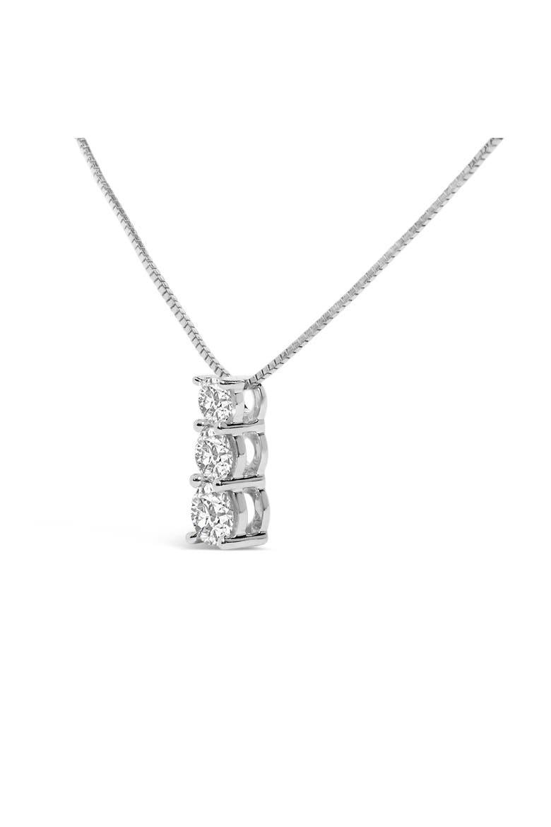 14K Gold 1/2 Cttw Lab Grown Diamond Three Stone Pendant Necklace, Alternate, color, White
