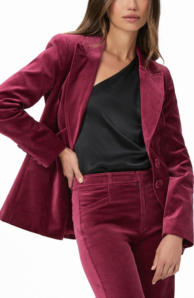 PAIGE Chelsee Stretch Velvet Blazer, Alternate, color, 