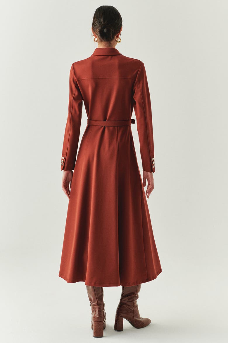 Georgina Knit Midi Dress, Alternate, color, BROWN