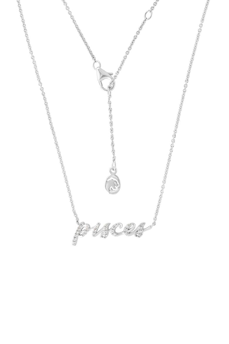 Alternating Color Cursive EFFY Diamond Pisces Script Pendant Necklace - 0.1ct. (Women ...