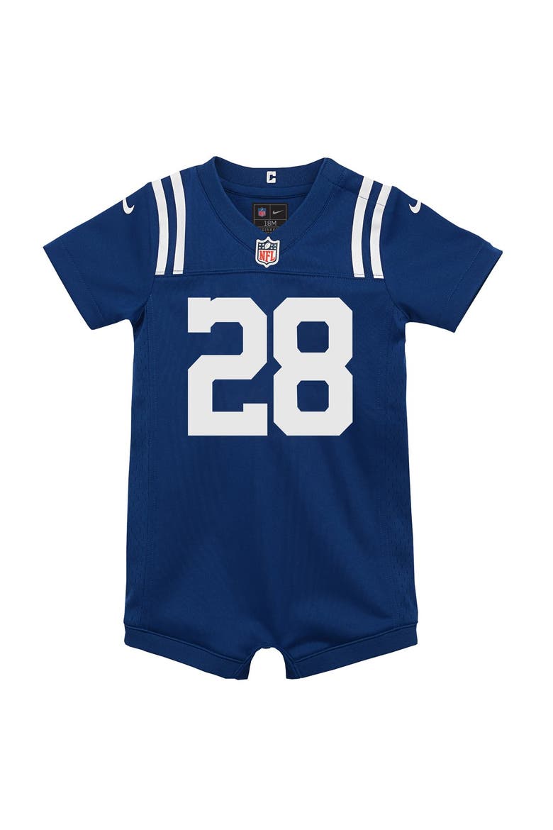 Newborn Nike Jonathan Taylor Royal Indianapolis Colts Romper Game Jersey, Alternate, color, Royal