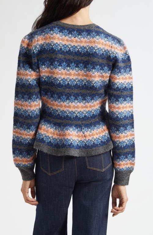 Cinq À Sept Evelyn Stripe Peplum Crewneck Sweater In Multi