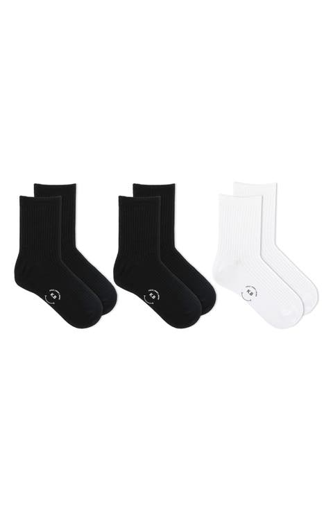 3-Pack Ribbed Short Crew Socks
