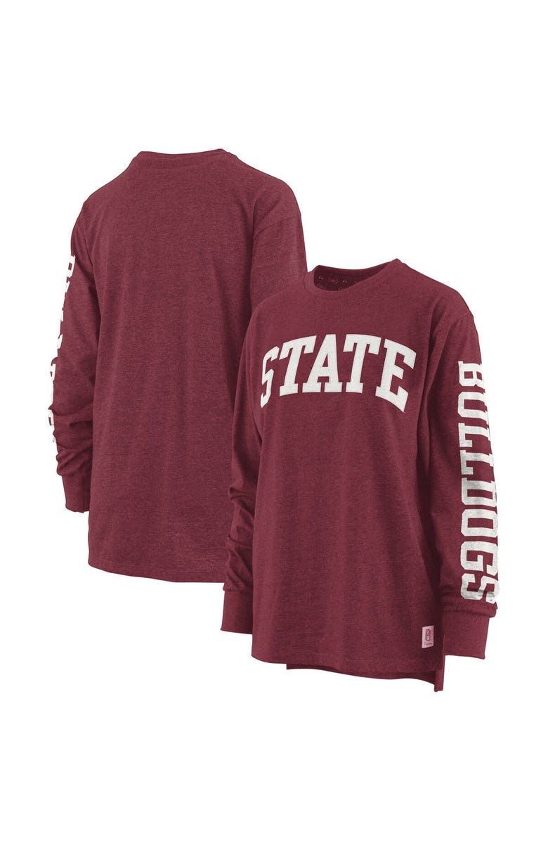 PRESSBOX Women's Pressbox Maroon Mississippi State Bulldogs Two-Hit Canyon Long Sleeve T-Shirt, Alternate, color, Maroon