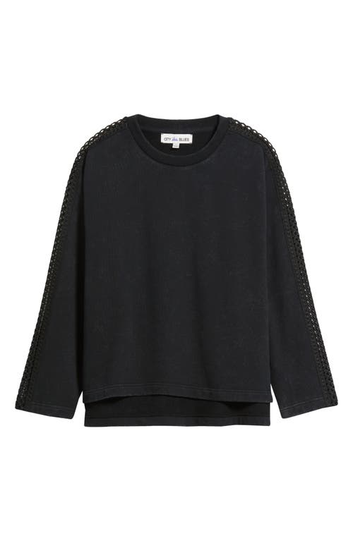 City Blues Detailed Sleeve Sweatshirt In Black