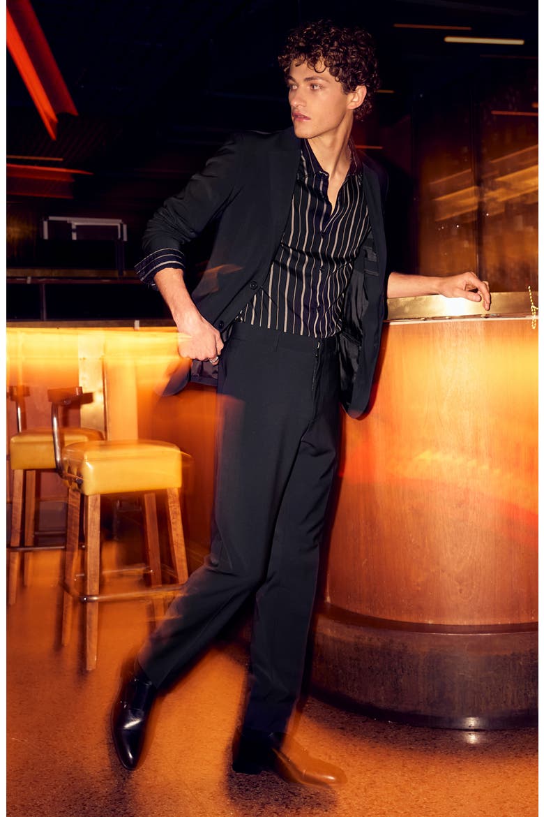 Skinny Fit Black Suit Jacket, Alternate, color, BLACK CAVIAR