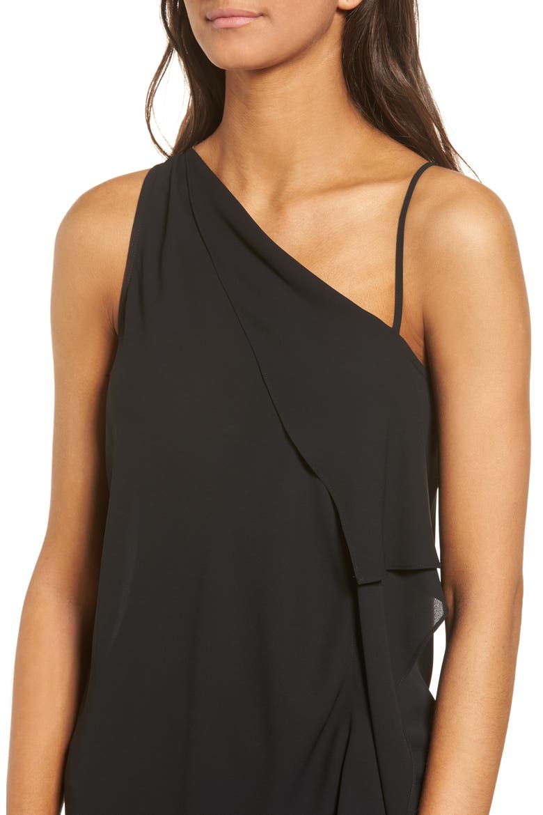 Asymmetrical Sleeveless Top, Alternate, color, BLACK