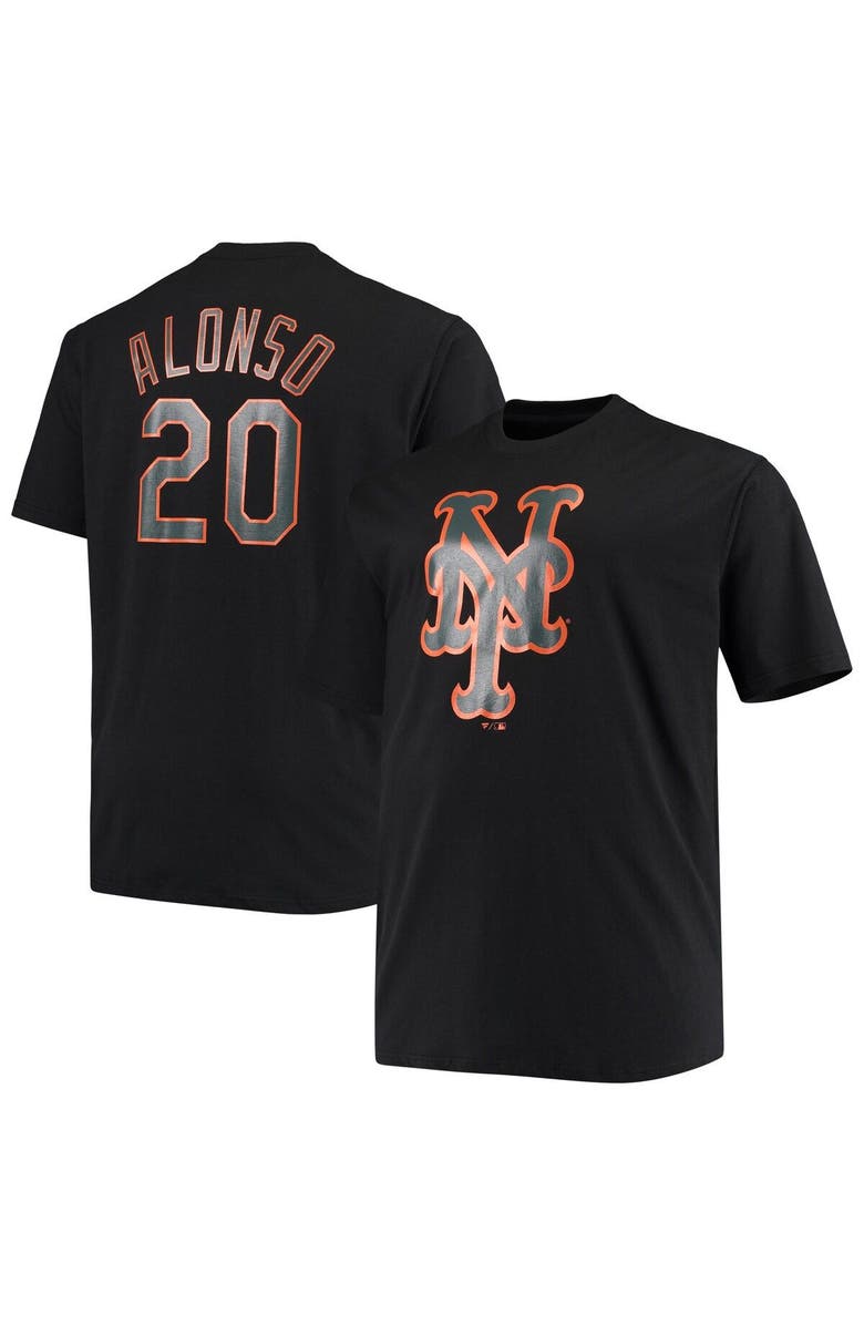 FANATICS Men's Fanatics Branded Pete Alonso Black New York Mets Big & Tall Wordmark Name & Number T-Shirt, Main, color, 
