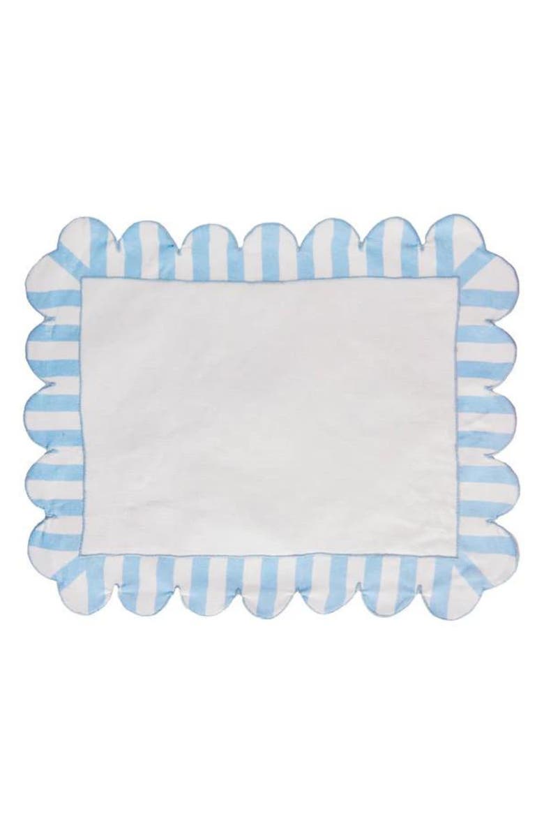 MISETTE Jardin Set of 4 Stripe Linen Placemats, Main, color, 