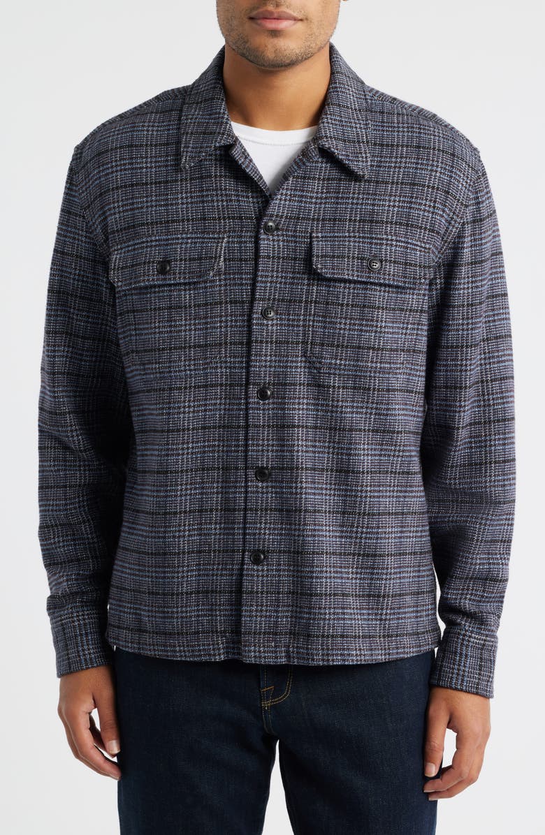 Rails Stellan Glen Check Textured Cotton Button-Up Jacket, Alternate, color, Cedar Bay