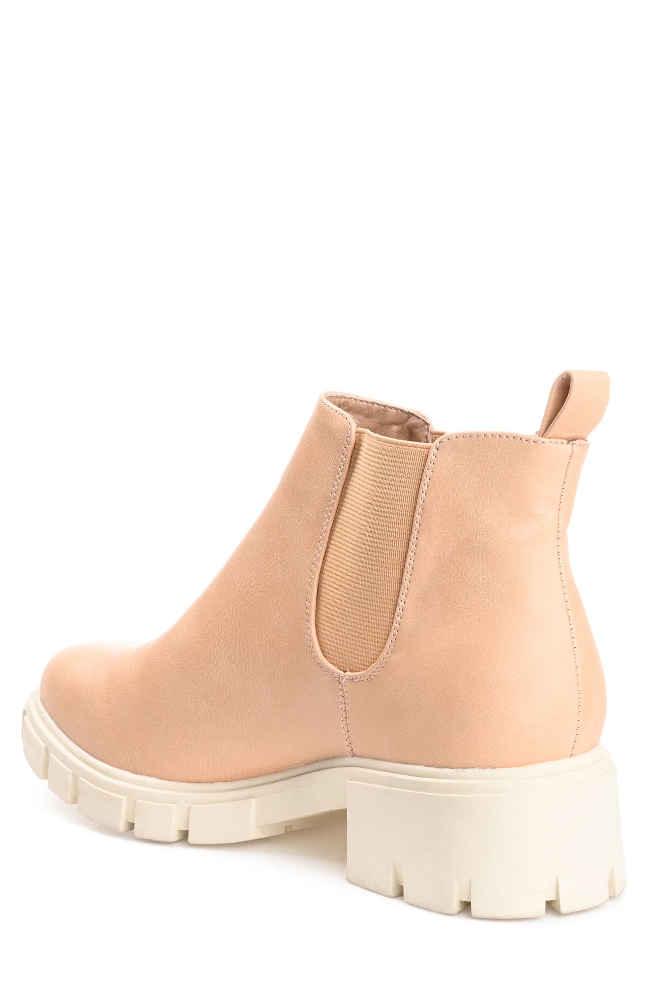 Journee Collection Rorke Lug Sole Chelsea Boot, Alternate, color, Nude