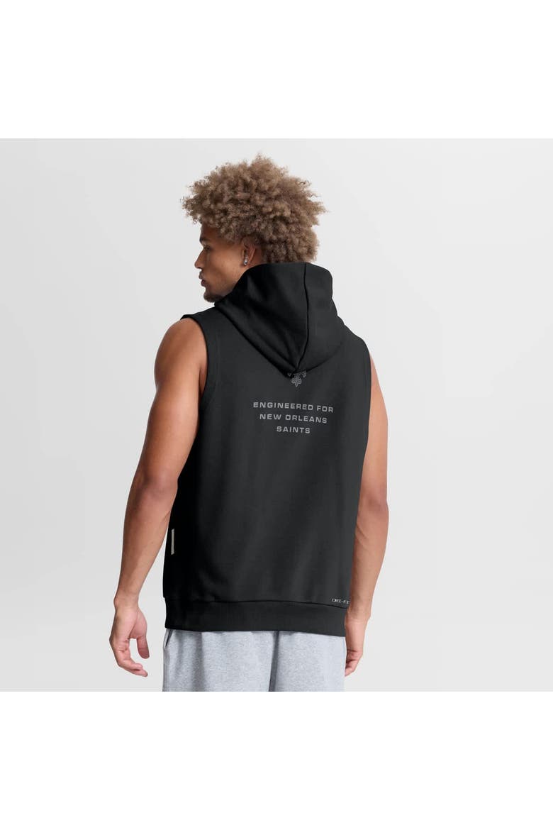 Men's Nike Black New Orleans Saints Sideline Standard Issue Dri-FIT Sleeveless Hoodie, Alternate, color, Black