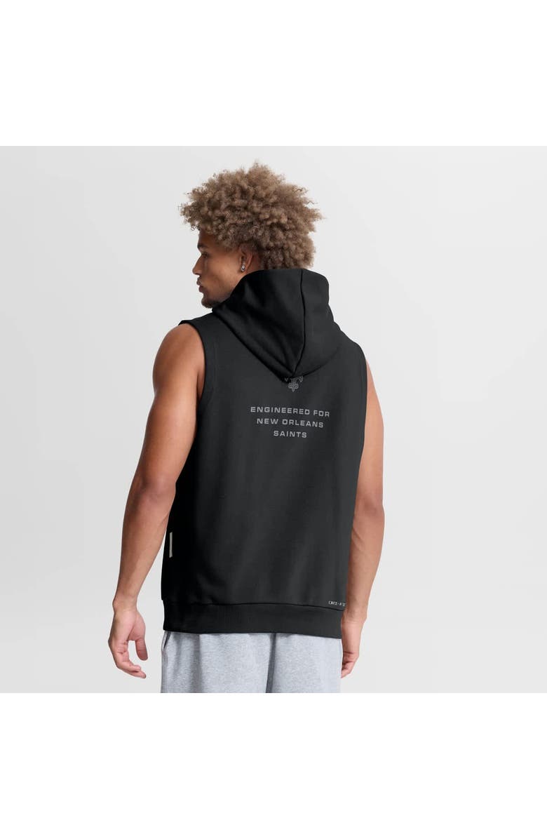 Nike Men's Nike Black New Orleans Saints Sideline Standard Issue Dri-FIT Sleeveless Hoodie, Alternate, color, Black