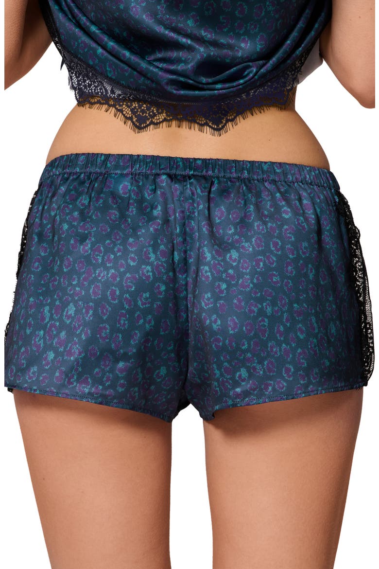 Satin Secrets Lounge Shorts, Alternate, color, FELINE BLUE