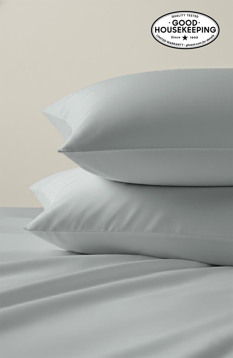 CALIFORNIA DESIGN DEN Set of 2 Pillowcases - Hotel Luxe 800 Thread Count 100% Cotton Sateen, Alternate, color, Light Grey