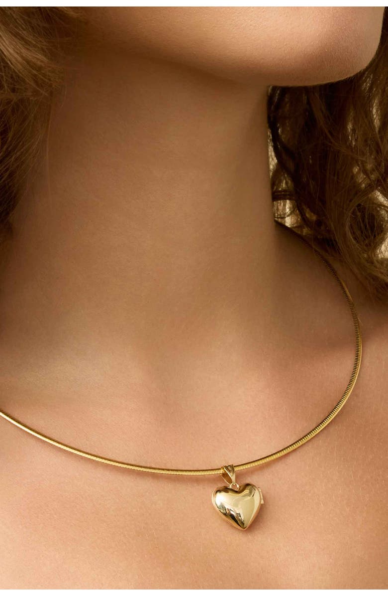 Oradina 14K Yellow Gold Lock It Up Heart Locket, Alternate, color, Yellow Gold