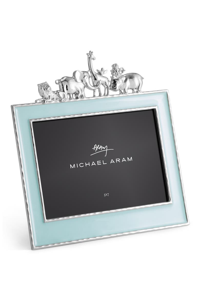 Animals 5 x 7-Inch Picture Frame, Alternate, color, AQUA/ SILVER