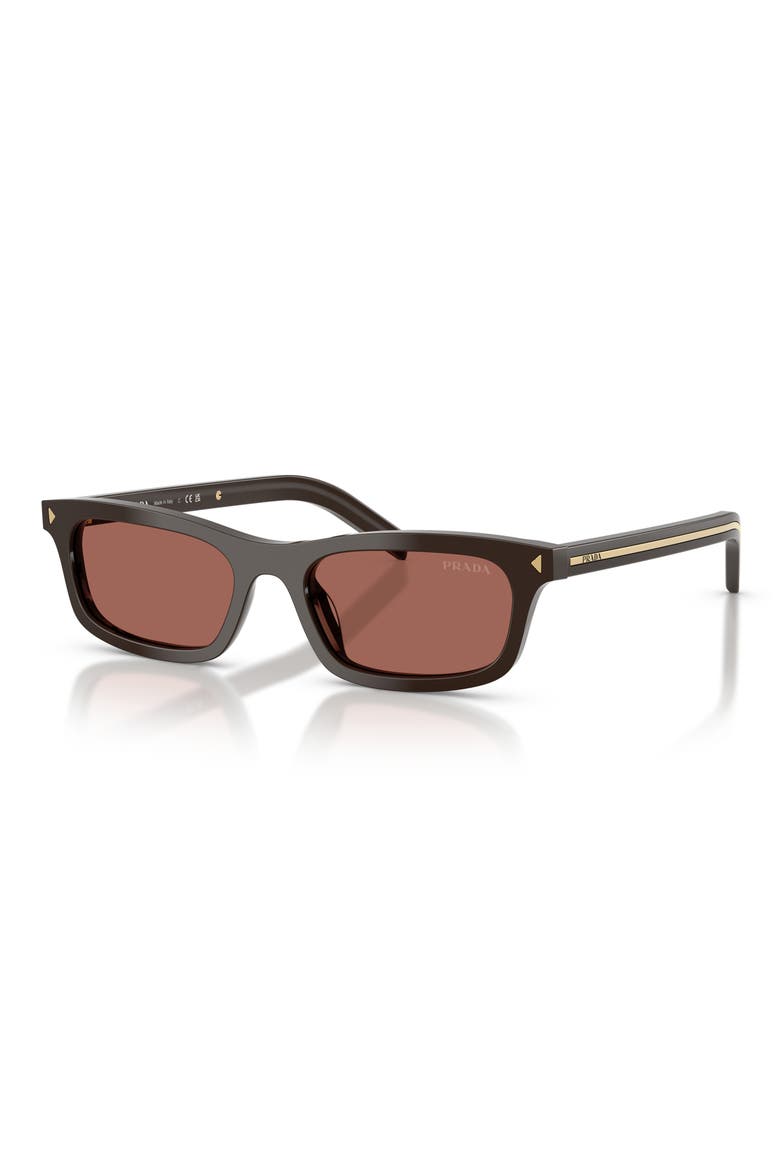 53mm Pillow Sunglasses, Alternate, color, CIGAR / BROWN