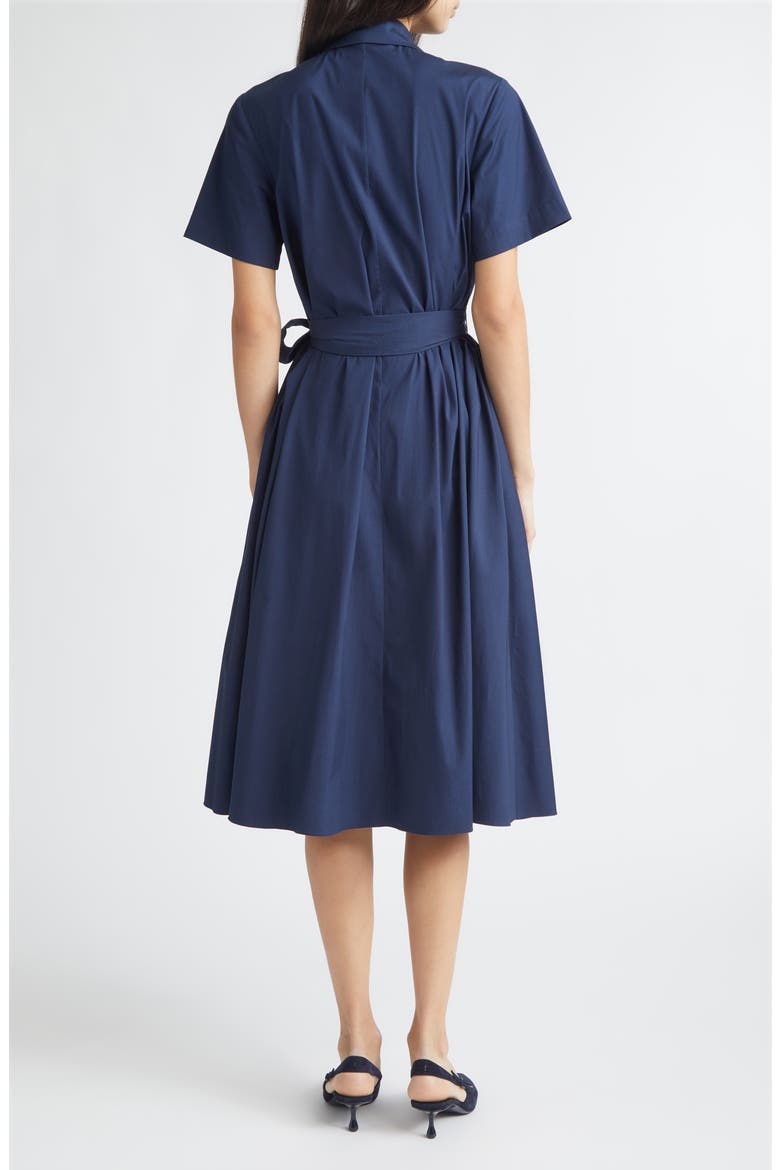 Floral Embroidered Midi Stretch Cotton Shirtdress, Alternate, color, MIDNIGHT