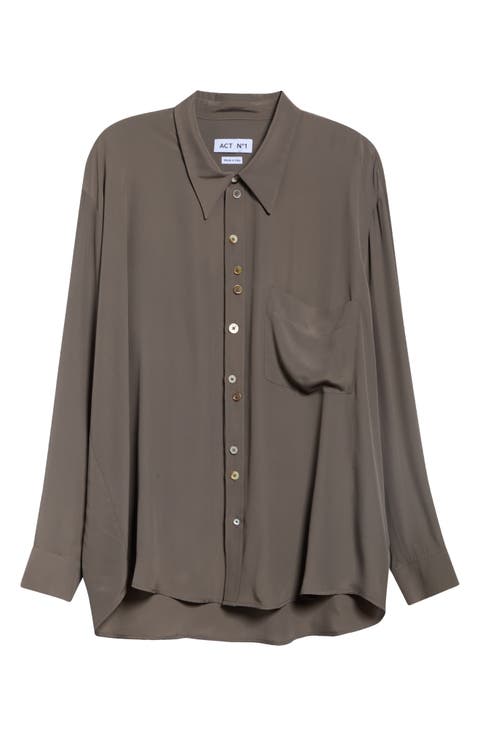 Upcycled Button Georgette Shirt