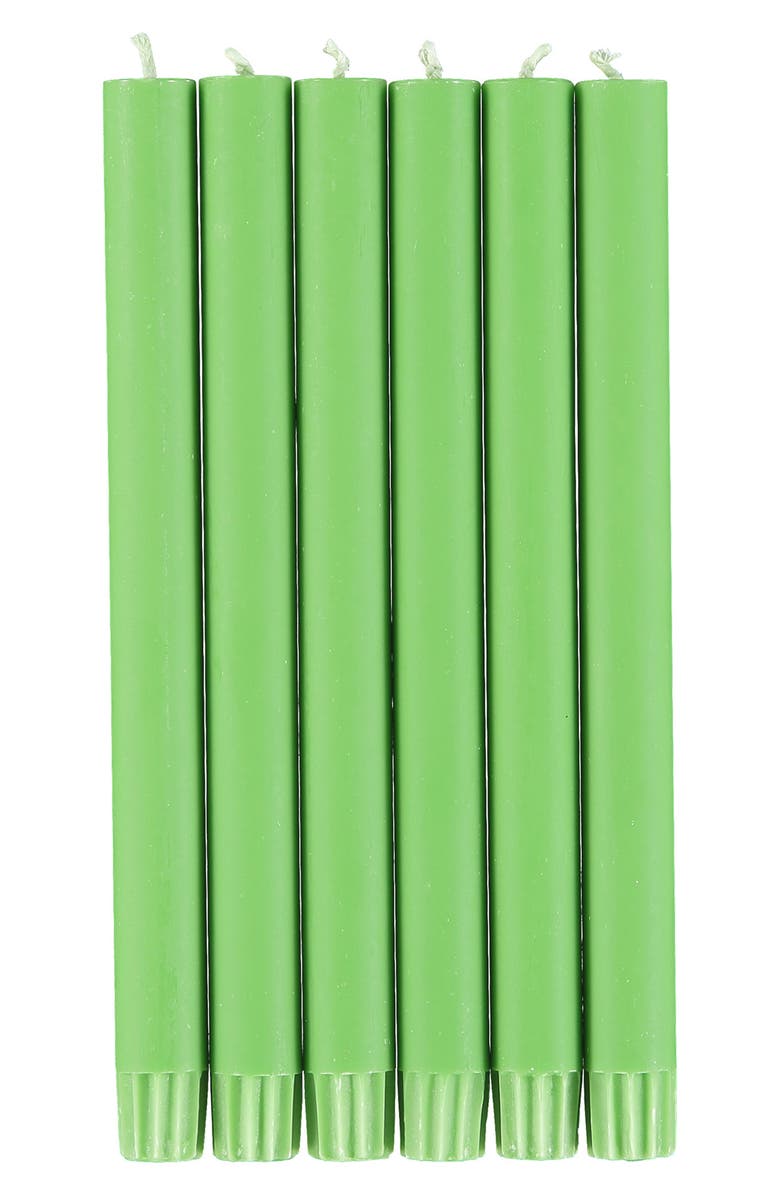 BRITISH COLOUR STANDARD 6-Pack Dinner Candles, Main, color, Green